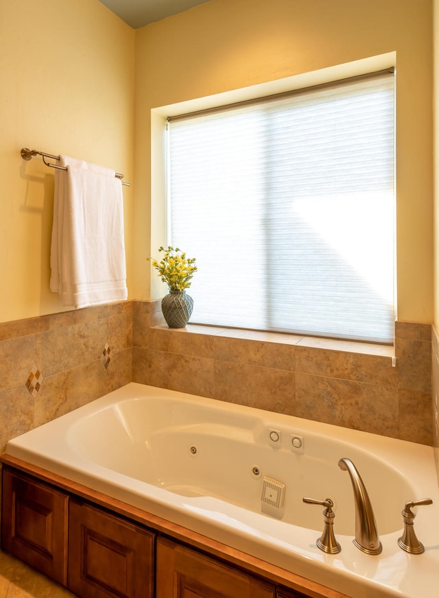 bathroom featuring a healthy amount of sunlight and a bathing tub