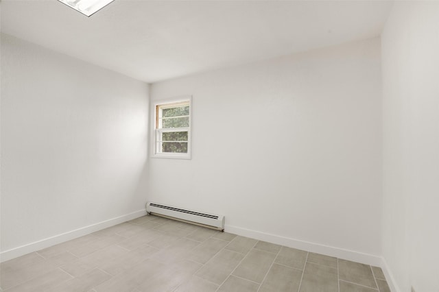 empty room with a baseboard radiator