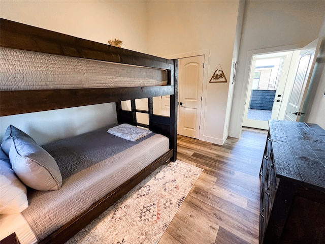 bedroom featuring light wood-type flooring