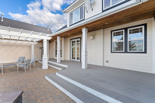 view of patio / terrace featuring a pergola