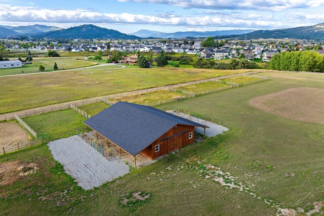 aerial view with a mountain view