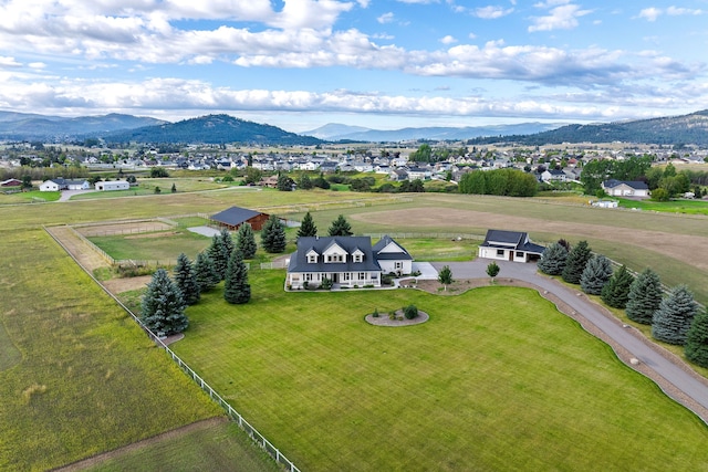 drone / aerial view with a mountain view