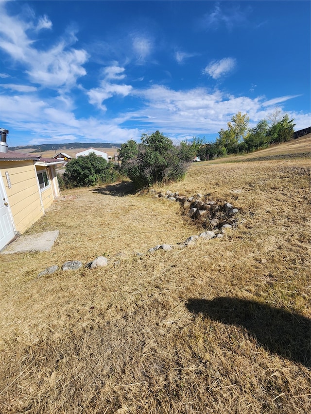 view of yard with a rural view