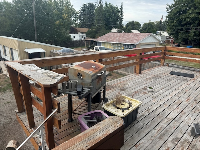 deck featuring area for grilling