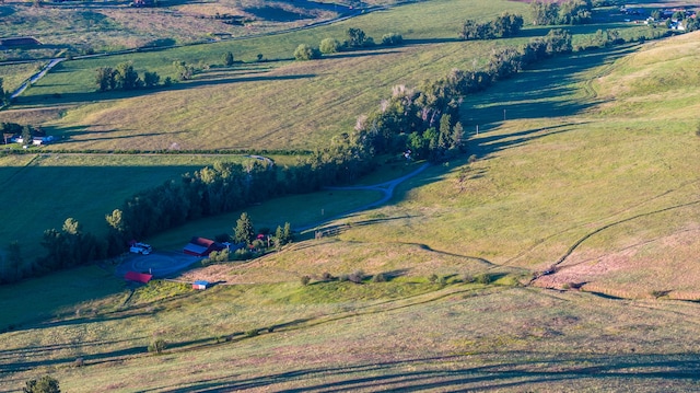 bird's eye view with a rural view