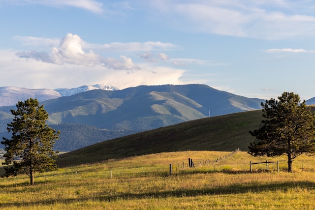 view of mountain feature featuring a rural view