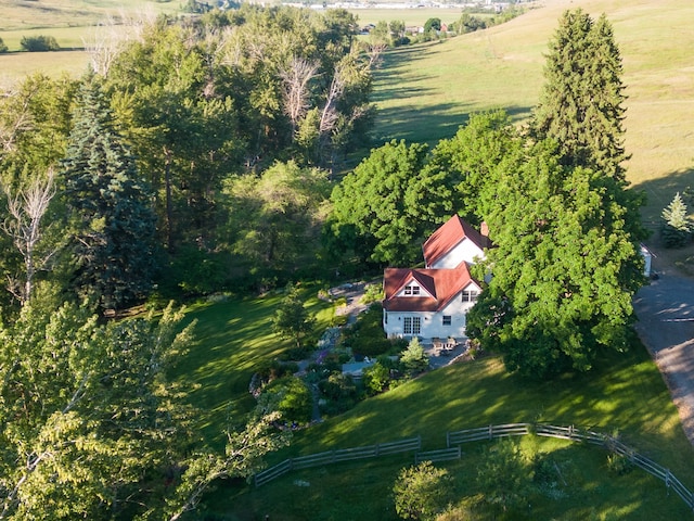 drone / aerial view featuring a rural view