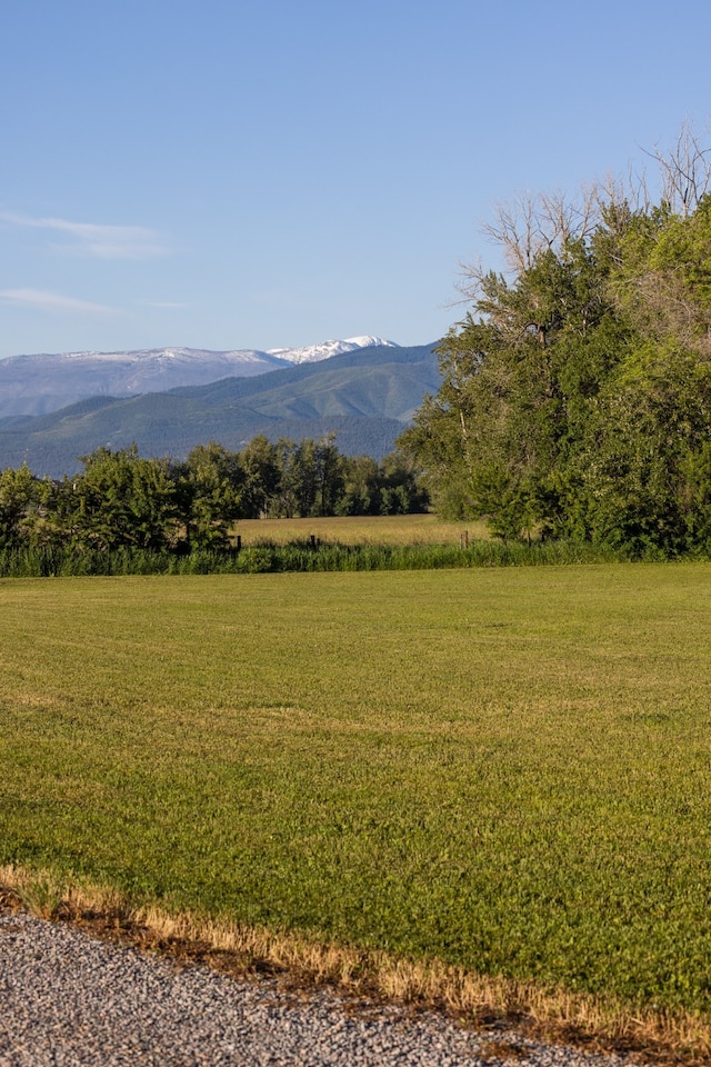 view of mountain feature featuring a rural view