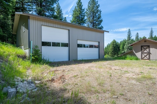 view of garage