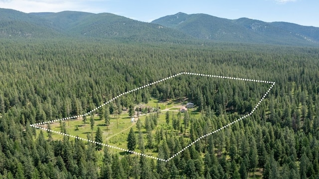 aerial view featuring a mountain view