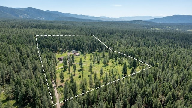 aerial view featuring a mountain view