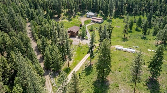 aerial view with a rural view