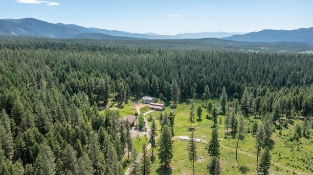 aerial view with a mountain view