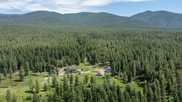 aerial view with a mountain view