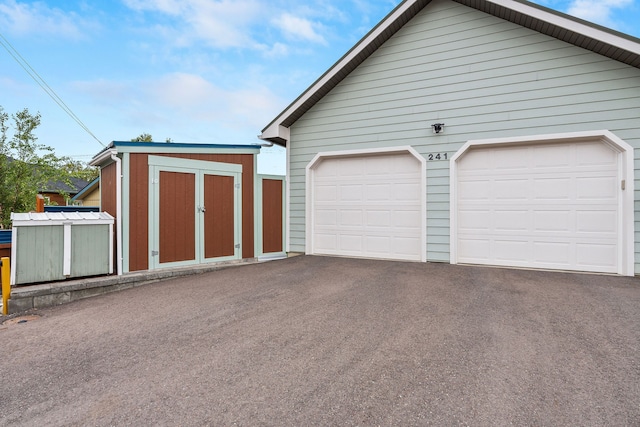 garage with wooden walls