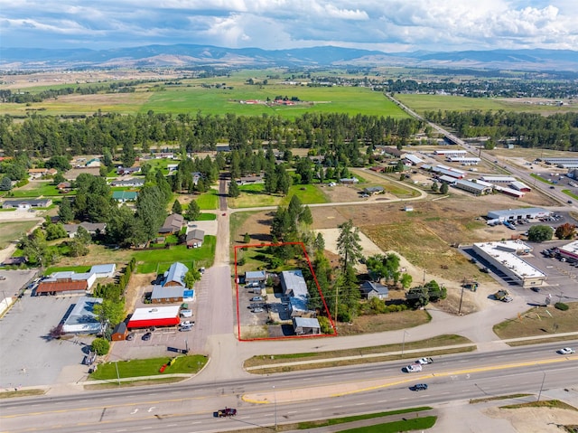 bird's eye view featuring a mountain view