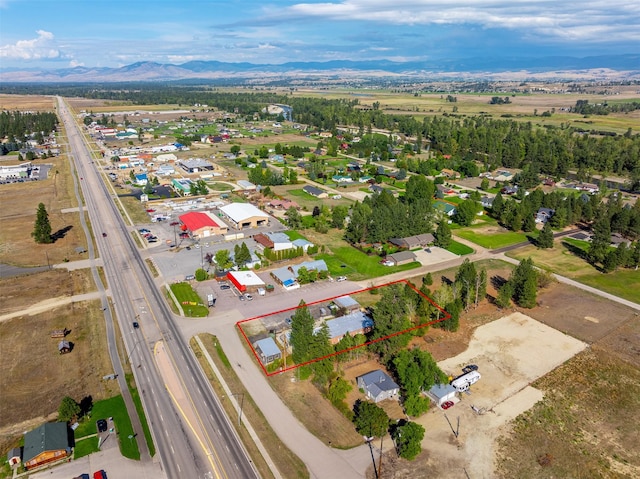 aerial view featuring a mountain view