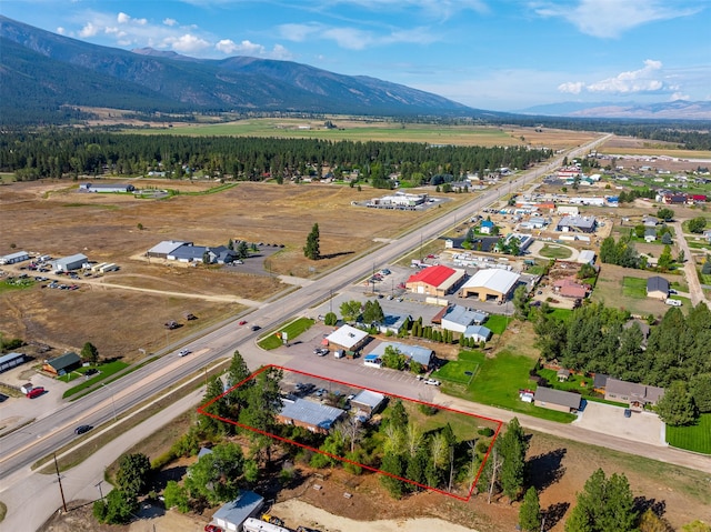 aerial view featuring a mountain view