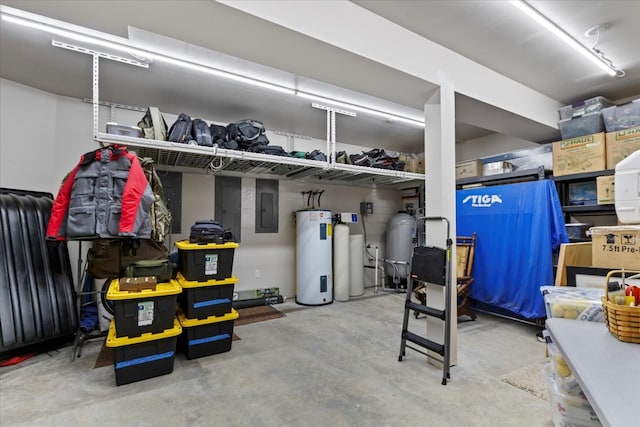 interior space featuring electric water heater and electric panel