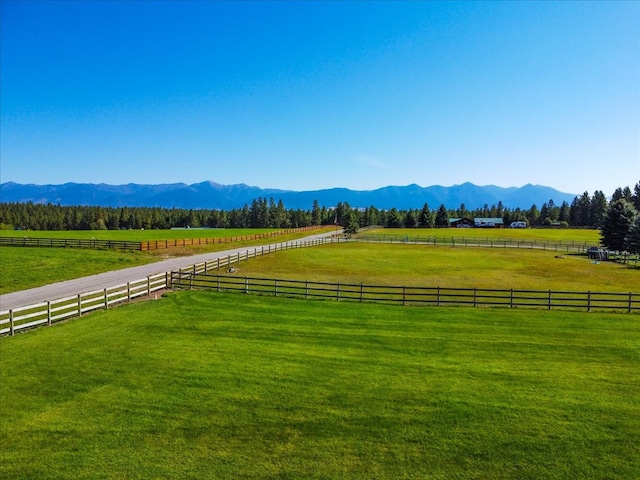 mountain view with a rural view