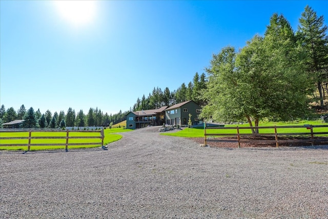 view of front of home with a front lawn