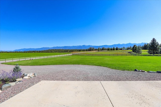 property view of mountains featuring a rural view