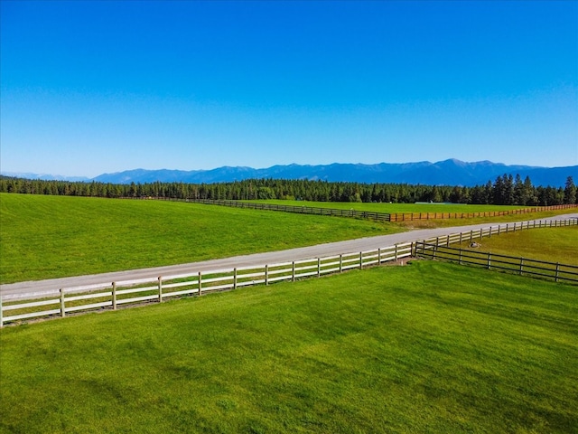 property view of mountains featuring a rural view