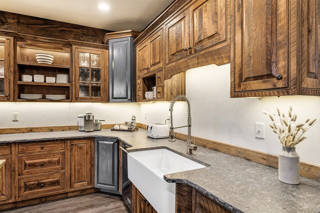 2870 US Highway 93 W, Whitefish, MT 59937 - kitchen with sink and dark wood-type flooring