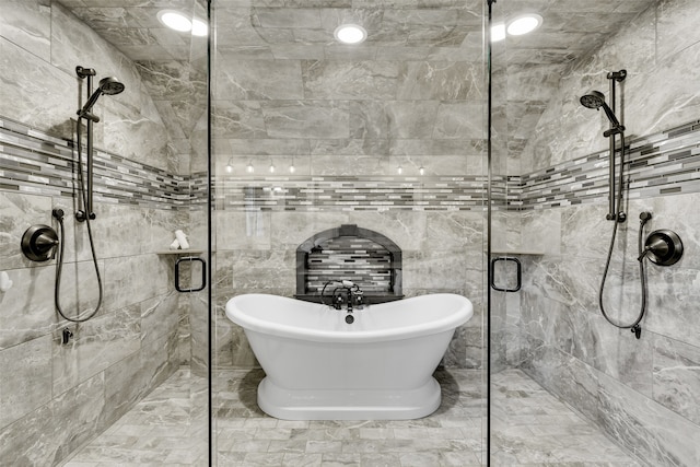 2870 US Highway 93 W, Whitefish, MT 59937 - bathroom with shower with separate bathtub and tile walls