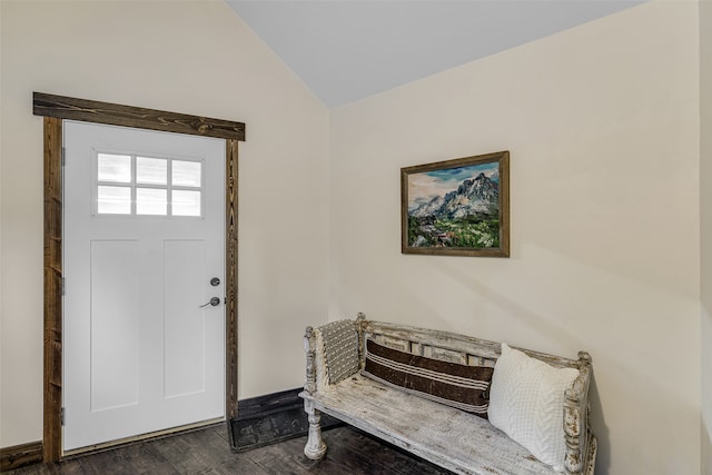 2870 US Highway 93 W, Whitefish, MT 59937 - entrance foyer featuring dark hardwood / wood-style floors and vaulted ceiling