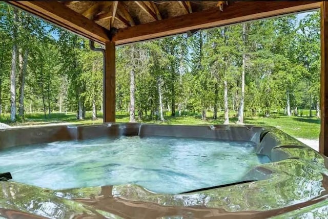 2870 US Highway 93 W, Whitefish, MT 59937 - view of pool featuring a gazebo and a forest view