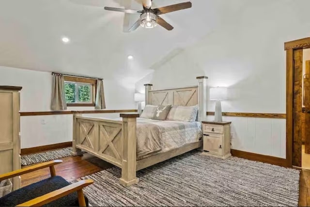 2870 US Highway 93 W, Whitefish, MT 59937 - bedroom with dark hardwood / wood-style floors and ceiling fan