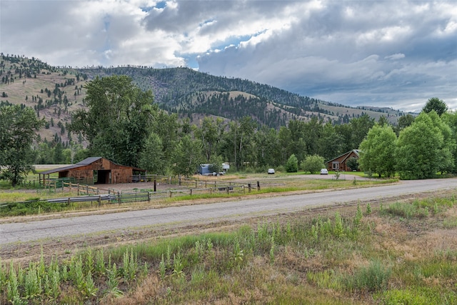 property view of mountains featuring a rural view