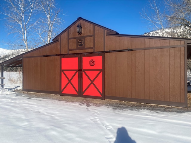 view of snow covered structure