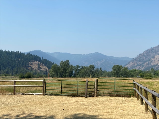 mountain view with a rural view