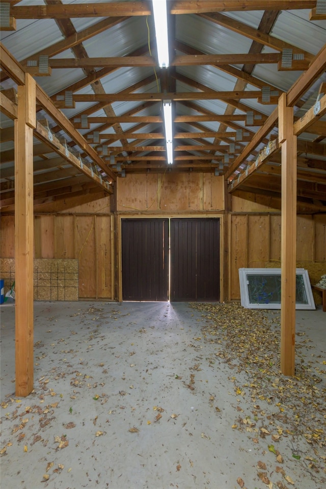 misc room with vaulted ceiling