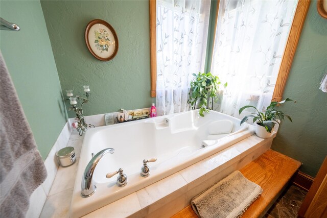 bathroom with walk in shower, tile patterned flooring, and toilet