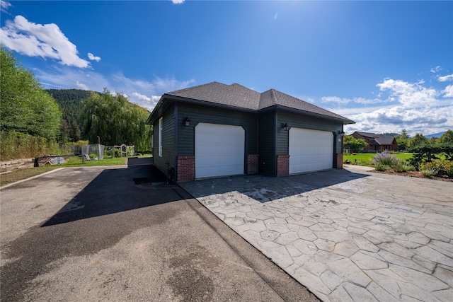 view of garage