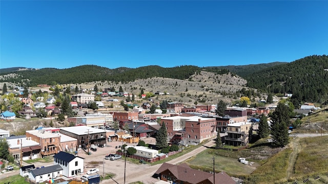 bird's eye view with a mountain view