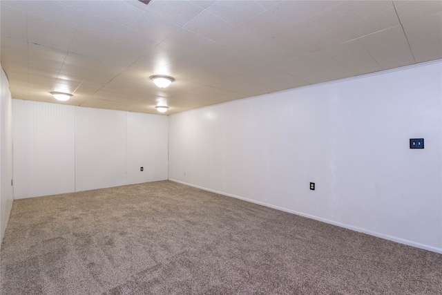 basement with carpet