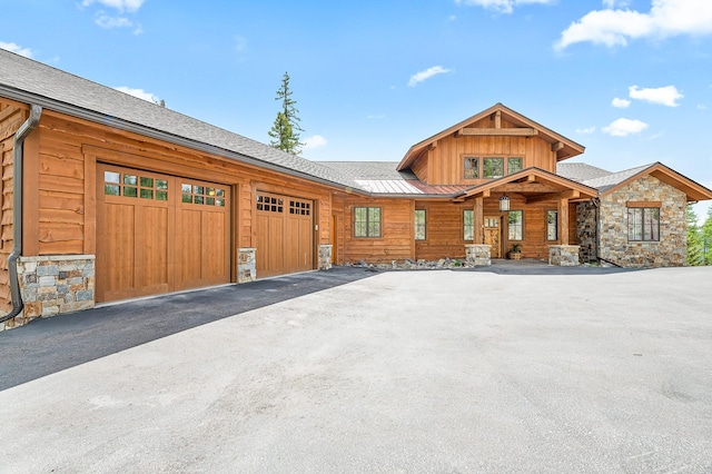 cabin with a garage