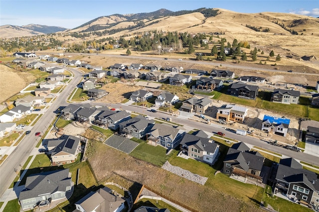 bird's eye view with a mountain view