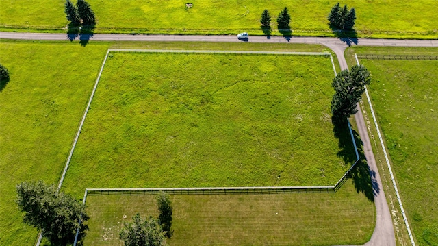 aerial view with a rural view