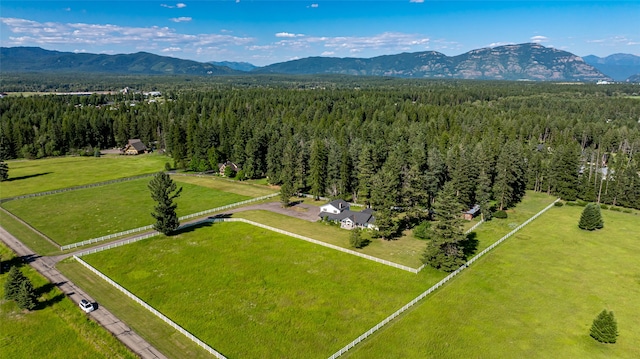 bird's eye view featuring a mountain view