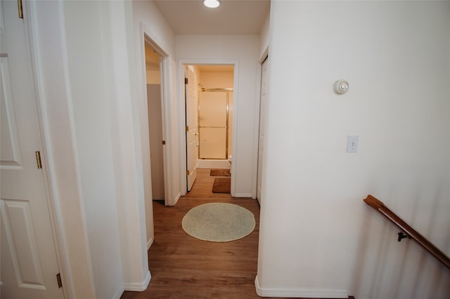 corridor featuring light wood-type flooring