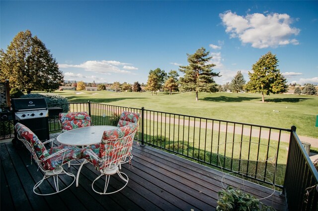 deck with a lawn