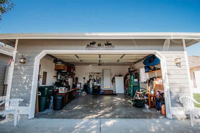 view of garage