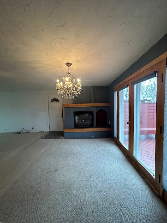 interior space featuring an inviting chandelier