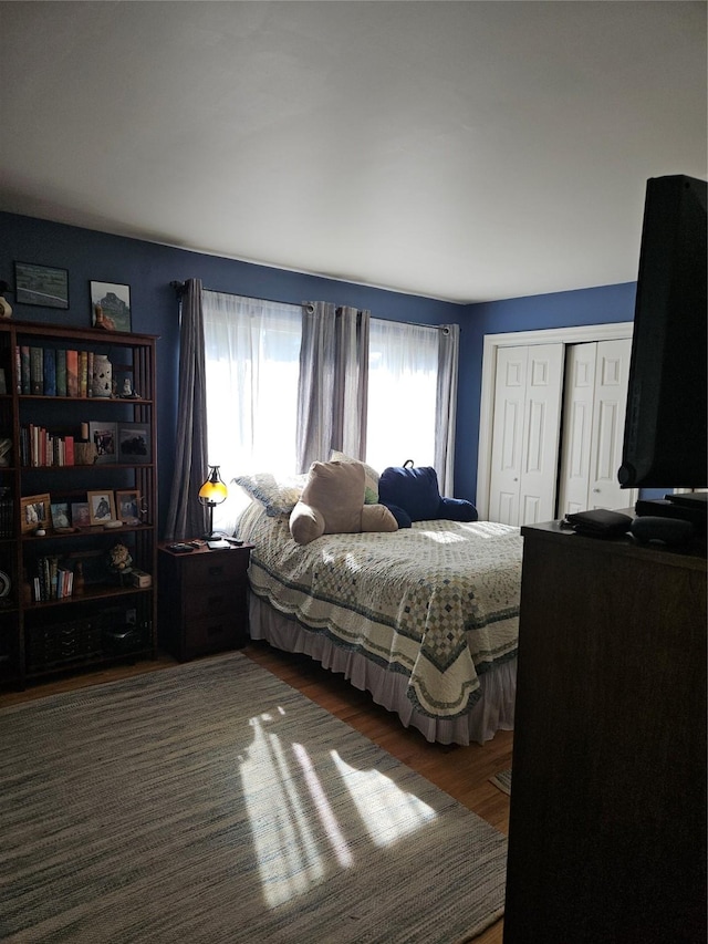 214 Laura St, Augusta, MT 59410 - bedroom featuring wood finished floors and a closet