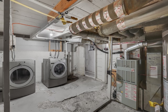 interior space with separate washer and dryer